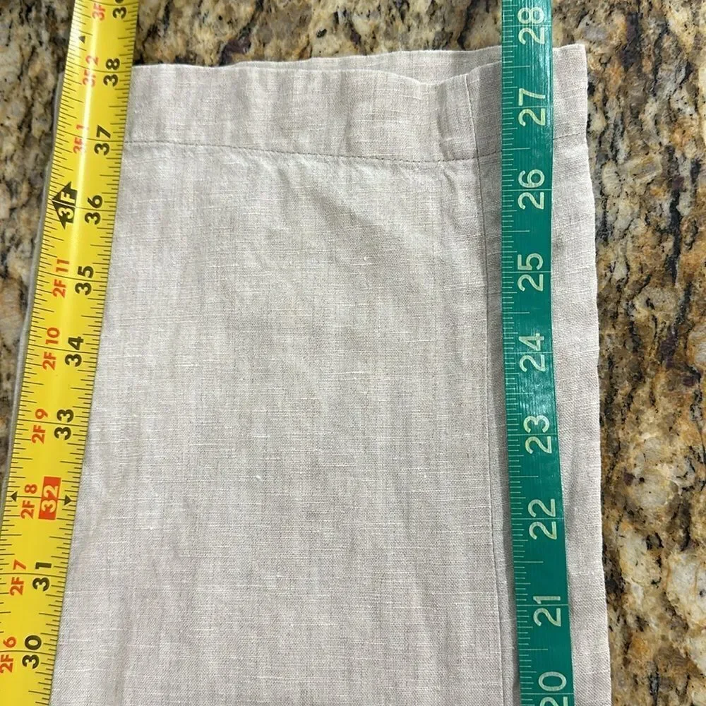 Lombard Slim Fit European Linen Pants With Pockets In Beige Size 36